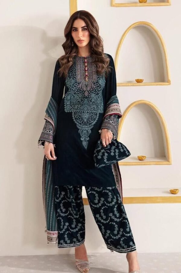 ANAMSA 602 BY ANAMSA DESIGNER PURE HEAVY VELVET HAND WORK DRESS