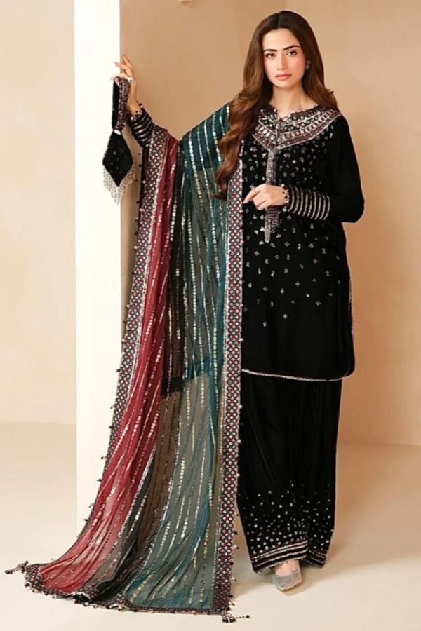 ANAMSA 592 BY ANAMSA DESIGNER PURE HEAVY VELVET HAND WORK DRESS