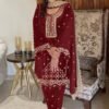 ANAMSA - 623 PURE VELVET HEAVY EMBROIDERED BEAUTIFUL DESIGN PAKISTANI SUIT