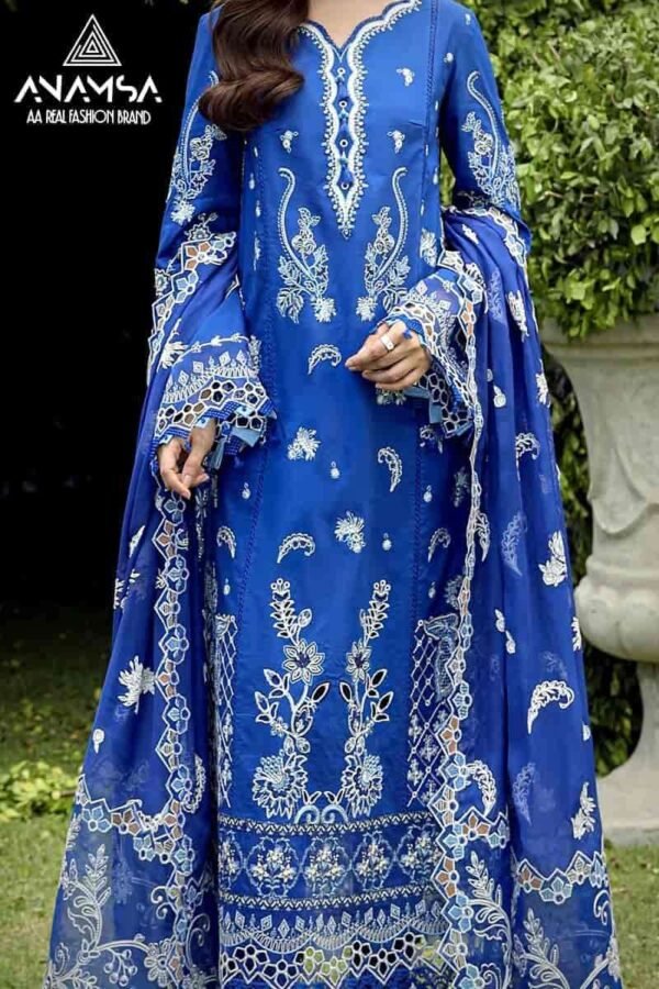 Anamsa 482 Pakistani Designer Cotton Embroidered Dress Collection - Image 2
