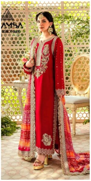 ANAMSA 263 BY ANAMSA DESIGNER PURE HEAVY GEORGETTE WORK DRESS
