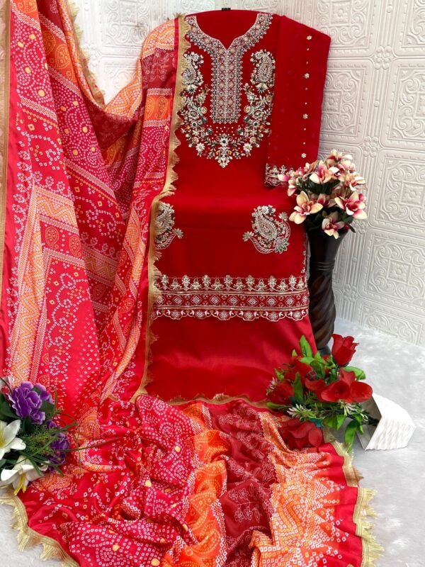 ANAMSA 263 BY ANAMSA DESIGNER PURE HEAVY GEORGETTE WORK DRESS - Image 2