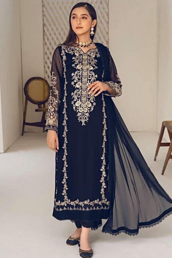ANAMSA 525 BY ANAMSA DESIGNER PURE HEAVY FAUX GEORGETTE WORK DRESS