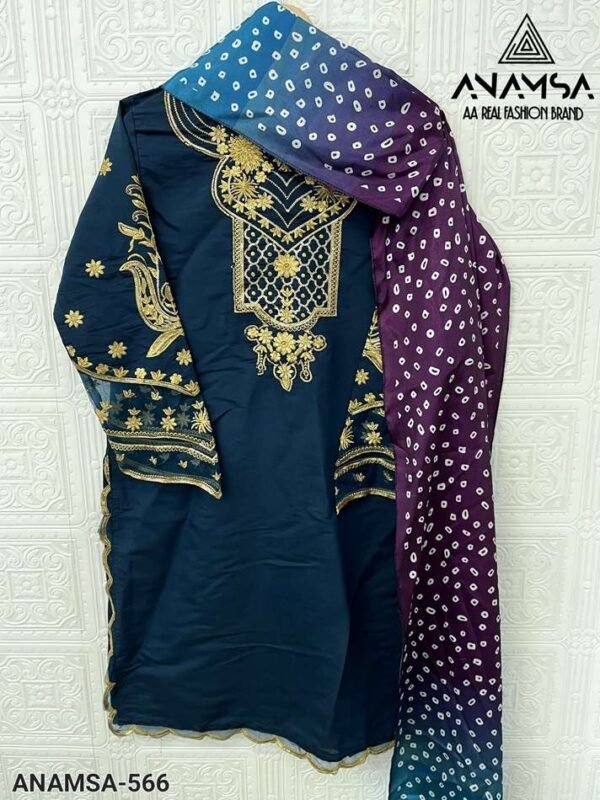 ANAMSA 566 BY ANAMSA DESIGNER PURE HEAVY ROMAN SILK WORK DRESS