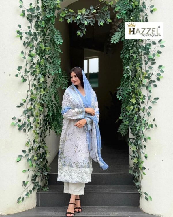 Trending Off White Color Karachi Suit With Dupatta Cotton Fabric