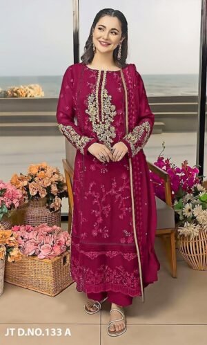 ANAMSA PAKISTANI MAGENTA COLOUR GEORGETTE EMBRODERED SUITS
