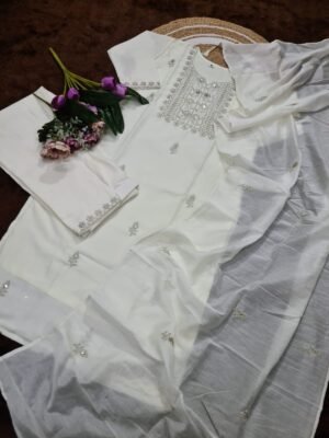 Alternative view of WOMEN REYON WITH EMBROIDERED KURTA SET