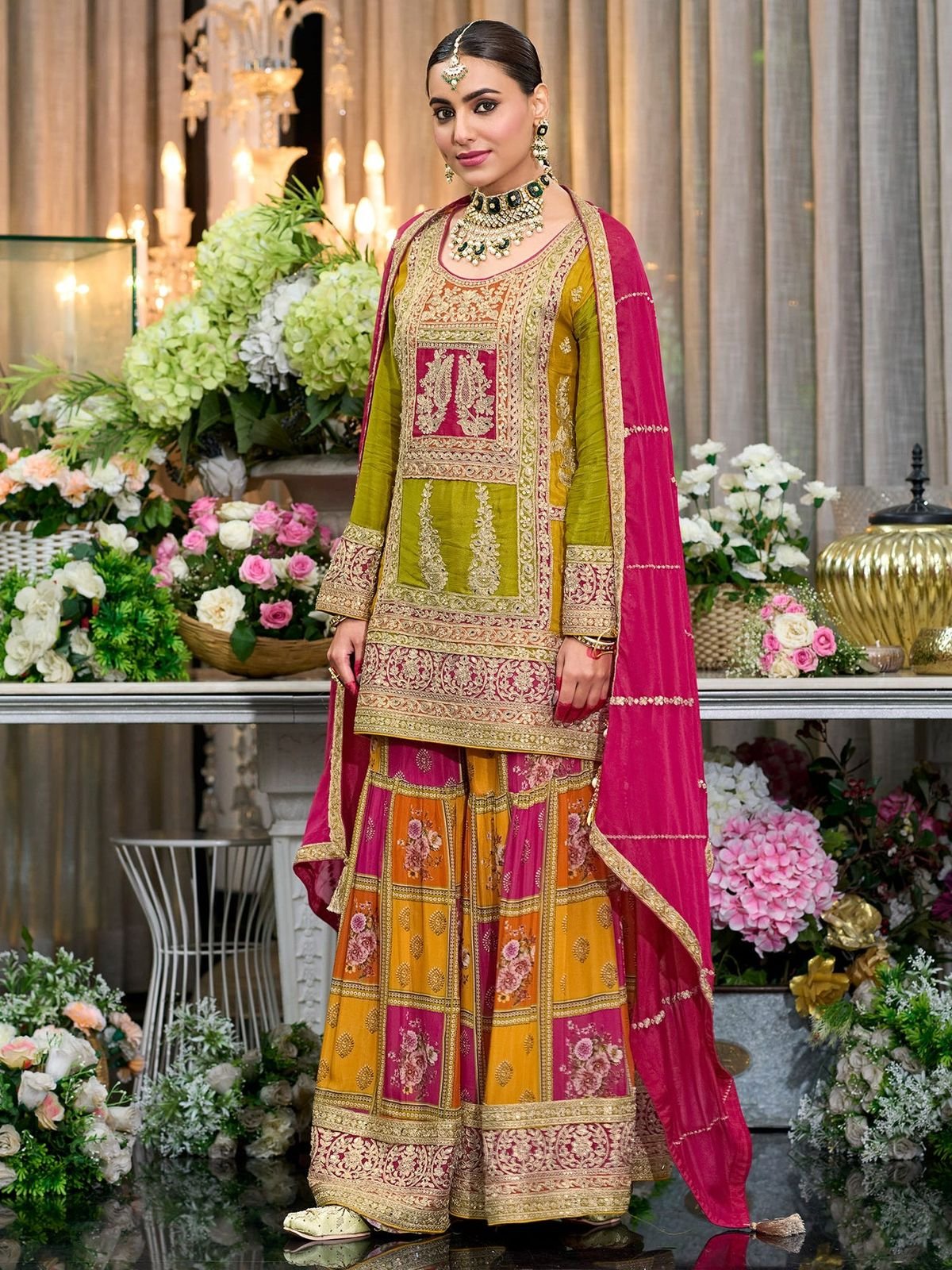 NEW DESIGNER HEAVY PAKISHTANI SHARARA SUIT SET