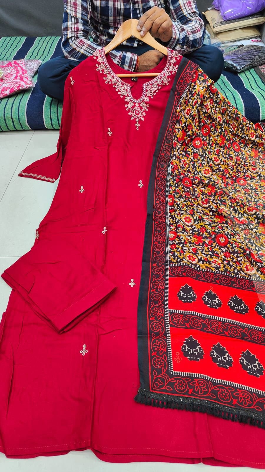 Women"s Embroidery Straight Kurta Pant With Dupatta - Image 2