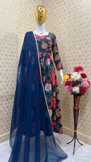 Alternative view of NEW LUNCH DIGITAL PRINTED GOWN PANT WITH DUPATTA