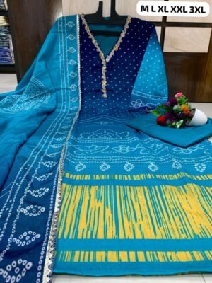 Alternative view of 💃🏻 Presenting Beautiful Heavy quality Chinon Silk Fabric designer festive wear kurti pant and duppta  with Embroidery, Sequence & Zari Work with lining