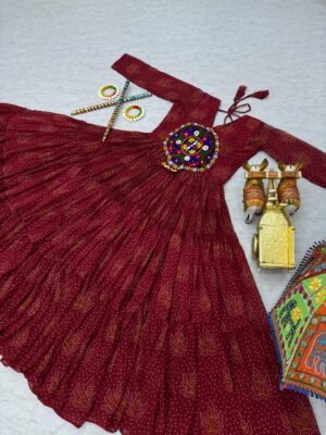 Alternative view of 🥢💃🏿👗💌AK Creation is Launching Navratri Special Gamathi Work Gown🥢👗💌💃🏿