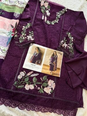 Alternative view of JOHRA TEX  CAMBRIC COTTON WITH HEAVY EMBROIDERY WORK