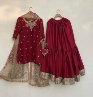 Presenting New Cinon Top-Sarara and Dupatta Set Fully Stitched Ready To Wear