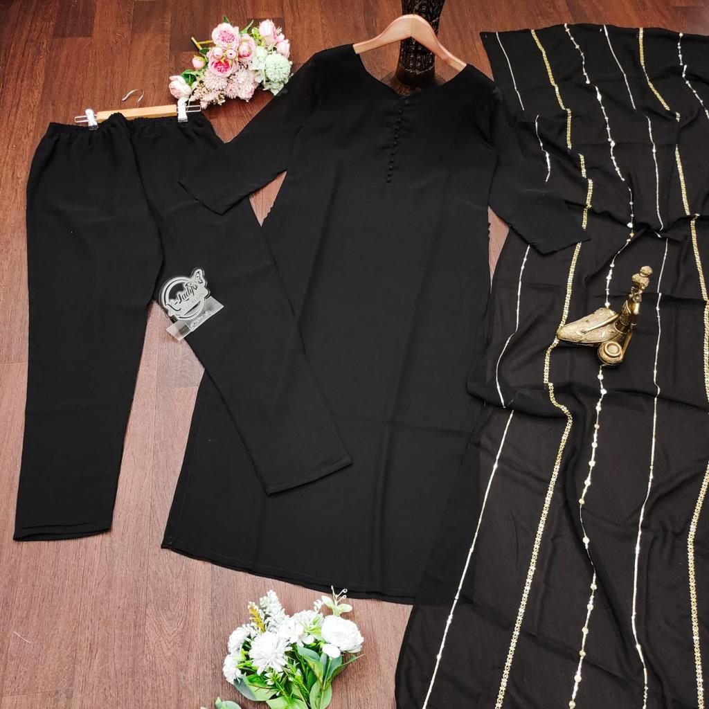 AK Launching ๐๐ป New Designer Party Wear Look ๐Fancy Top-Dupatta and Fully Stitched Bottom - Image 2