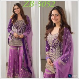 🔵©️ AK-Series New Designer Party Top Pallazo & Dupatta Set👗 ®️🟢