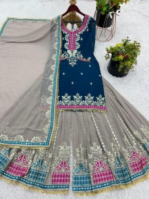 Alternative view of 👉👗Presenting  New Designer Party Wear Look Top-Plazzo and Dupatta With Heavy Embroidery Work💥👗