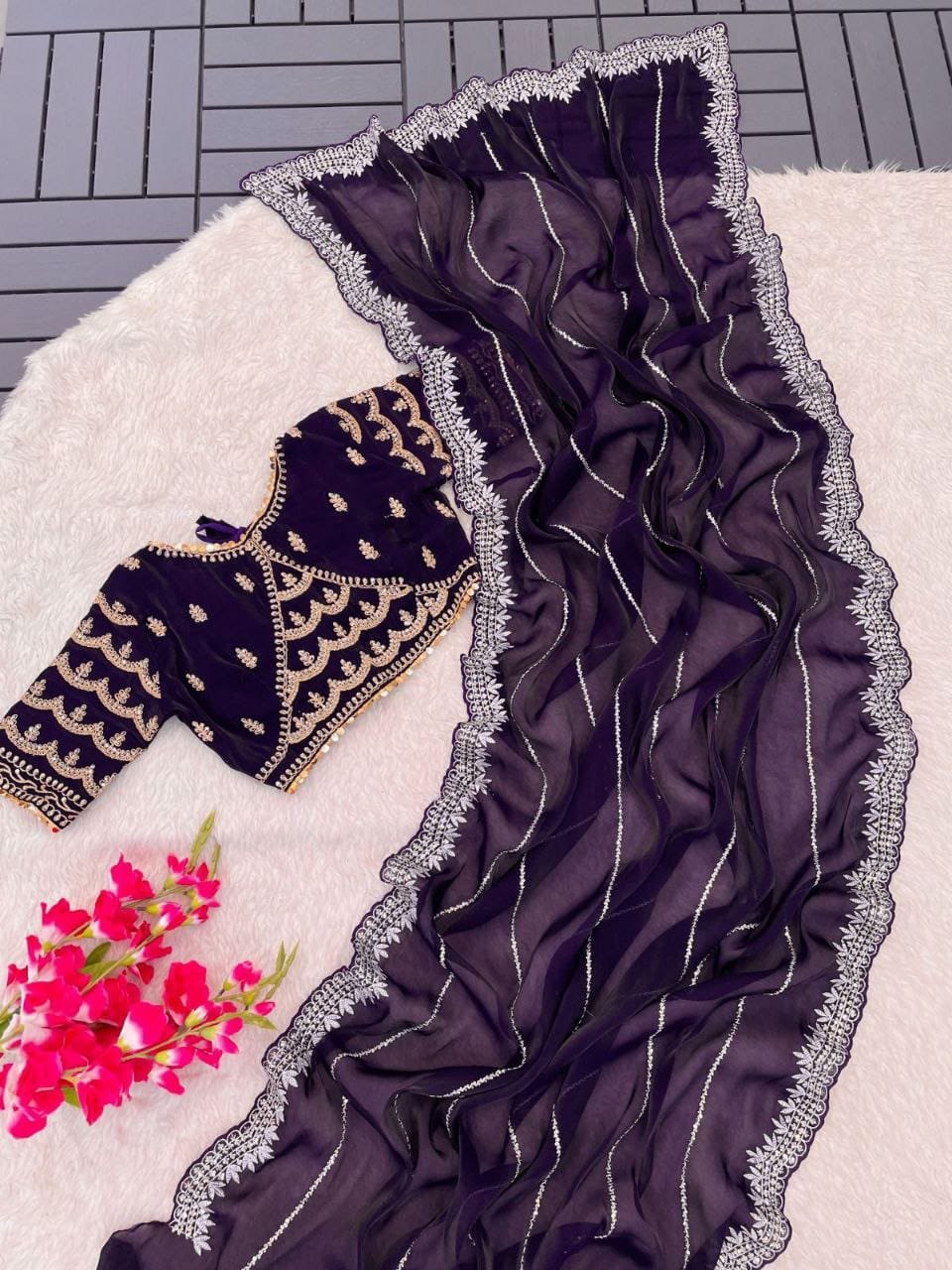 New Arrival Zimmy Choo Desinger Party wear Seree - Image 3