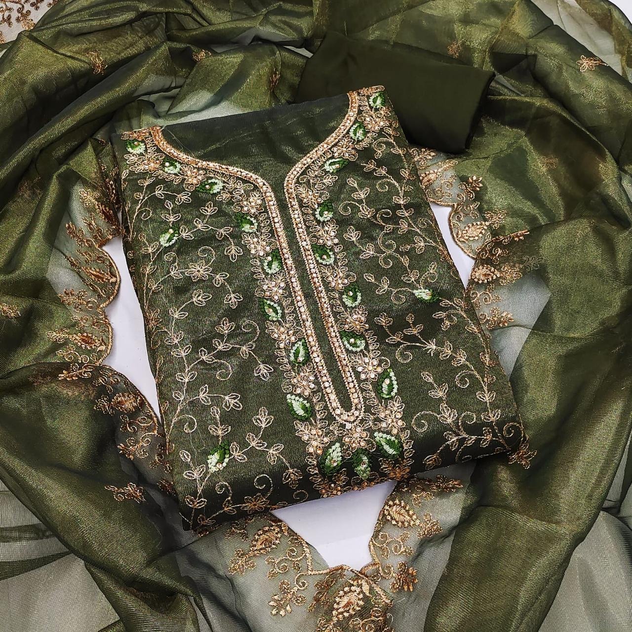 ORGANZA SILK WORK WITH DAIMAND (2) - Image 3