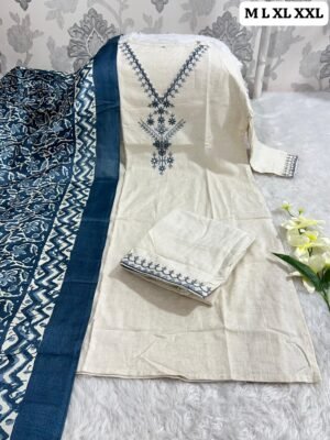 Pure fine KATHA COTTON fabric Straight kurti with pant and dupatta*.