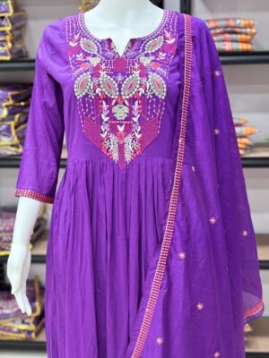 Alternative view of 💜 💜 Royal Purple 3 Pcs Embroidered Gown Set 💜 💜  When Elegance Meets Tradition in a Shade That Turns Heads...