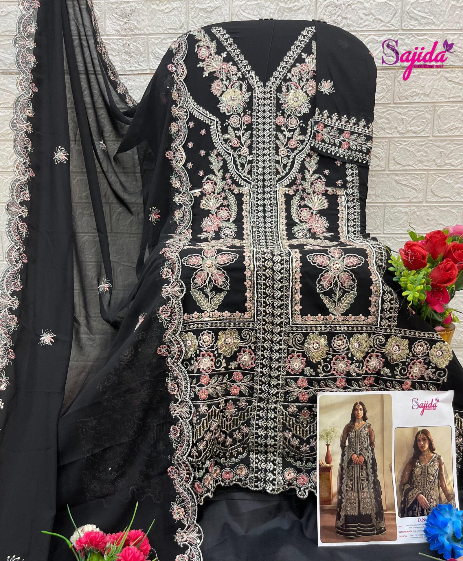 PAKISTANI CONCEPT SAJIDA DESIGNER SUIT - Image 2