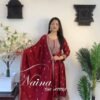Presenting New Collection Heavy Chinon Silk Gown -Pent  Dupatta Set Fully Stitched Ready To Wear 🔥😍🥰