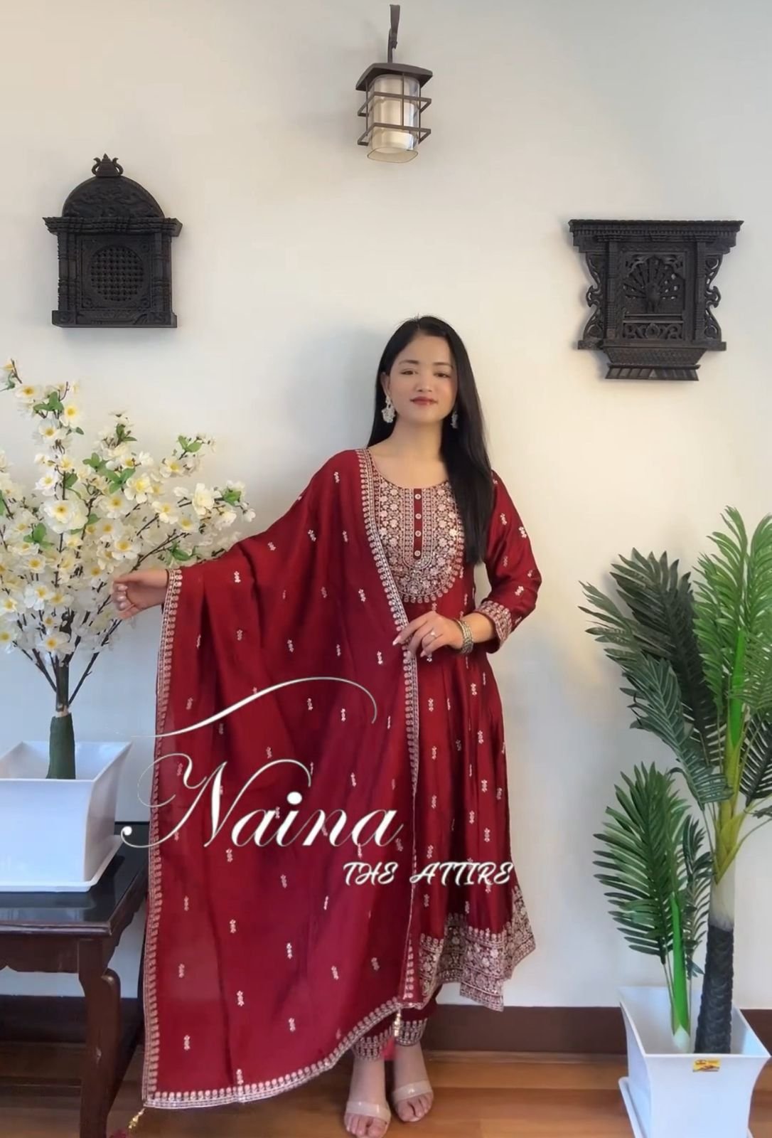 Presenting New Collection Heavy Chinon Silk Gown -Pent Dupatta Set Fully Stitched Ready To Wear π₯ππ₯°