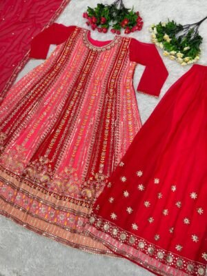 Alternative view of NEW DESIGNER EMBROIDERY SEQUENCES WORK TOP WITH SHARARA