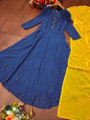 Alternative view of MOX CREATION  PRESENTING  ANARKALI  GOWN WITH DUPATTA