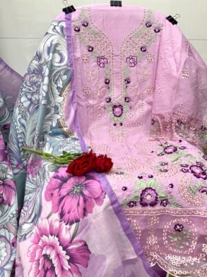 Alternative view of SOBIA NAZIR  LAWN EMBROIDERED CHIKANKARI WORK WITH PEARL WORK