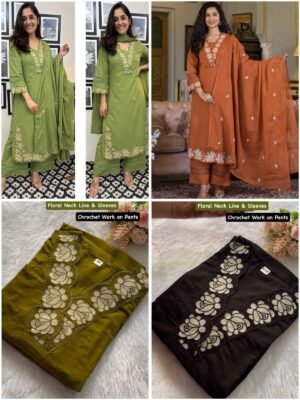 DESIGNER WEAR EXCLUSIVE AND COMFORTABLE SUIT IN REYON SLUB COTTON FABRIC TOP PANT WITH DUPATTA PAIR