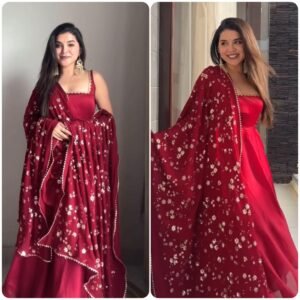 👉👗💥Launching New Designer Party Wear Look Gown  With Bottom and Dupatta💥👗💃🛍👌💕