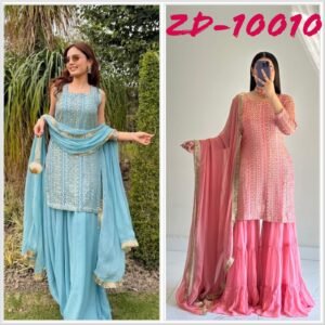 ©️ AK-Series New Designer Party Top Pallazo & Dupatta Set👗 ®️🟢