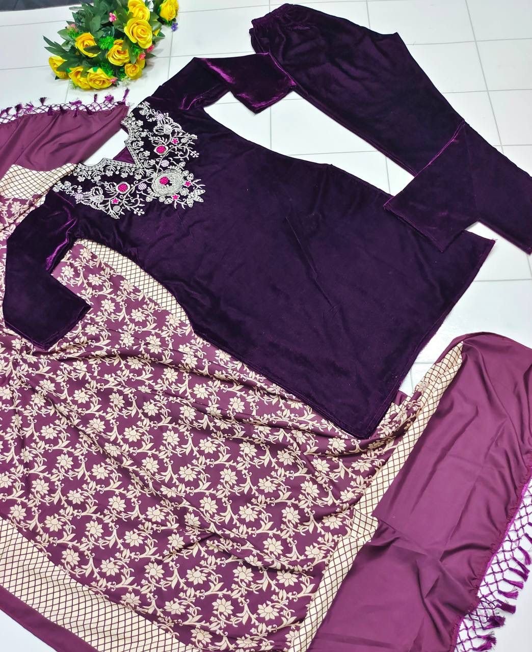 👉👚PRESENTING NEW STITCHED COLLECTION TOP WITH BOTTOM WITH DUPATTA SET👚👈 - Image 2