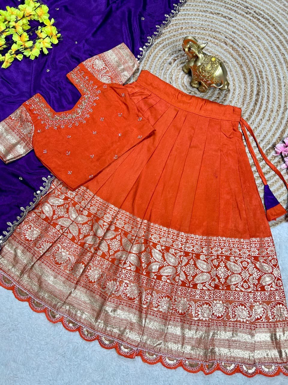Get ready to dazzle this Dassehra with our stunning Fanta lehenga and choli for kids! ππβ¨ - Image 2
