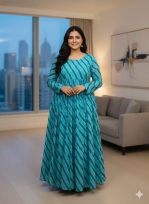 Introducing our stunning Leheriya suit set in luxurious Fox Georgette fabric. Exquisite craftsmanship and vibrant patterns make it perfect for any occasion. Elevate your style with this timeless, elegant piece