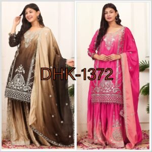 👉❤️PRESERNTING NEW READY TO WEAR COLLECTION WITH EMBROIDERY SEQUENSE WORK SHADED TOP-PLAZZO WITH DUPATTA 👍