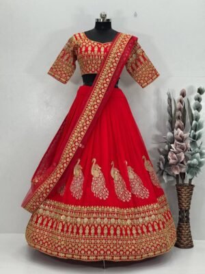 Alternative view of BRIDAL WEAR HEAVY EMBROIDERY CODING SEQUENCE WORK LEHENGAS WITH DUPATTA SET
