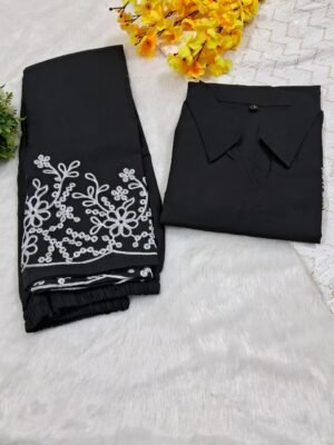 Alternative view of Step into elegance with this beautifully  Embroidery work, designed for timeless grace and comfort.