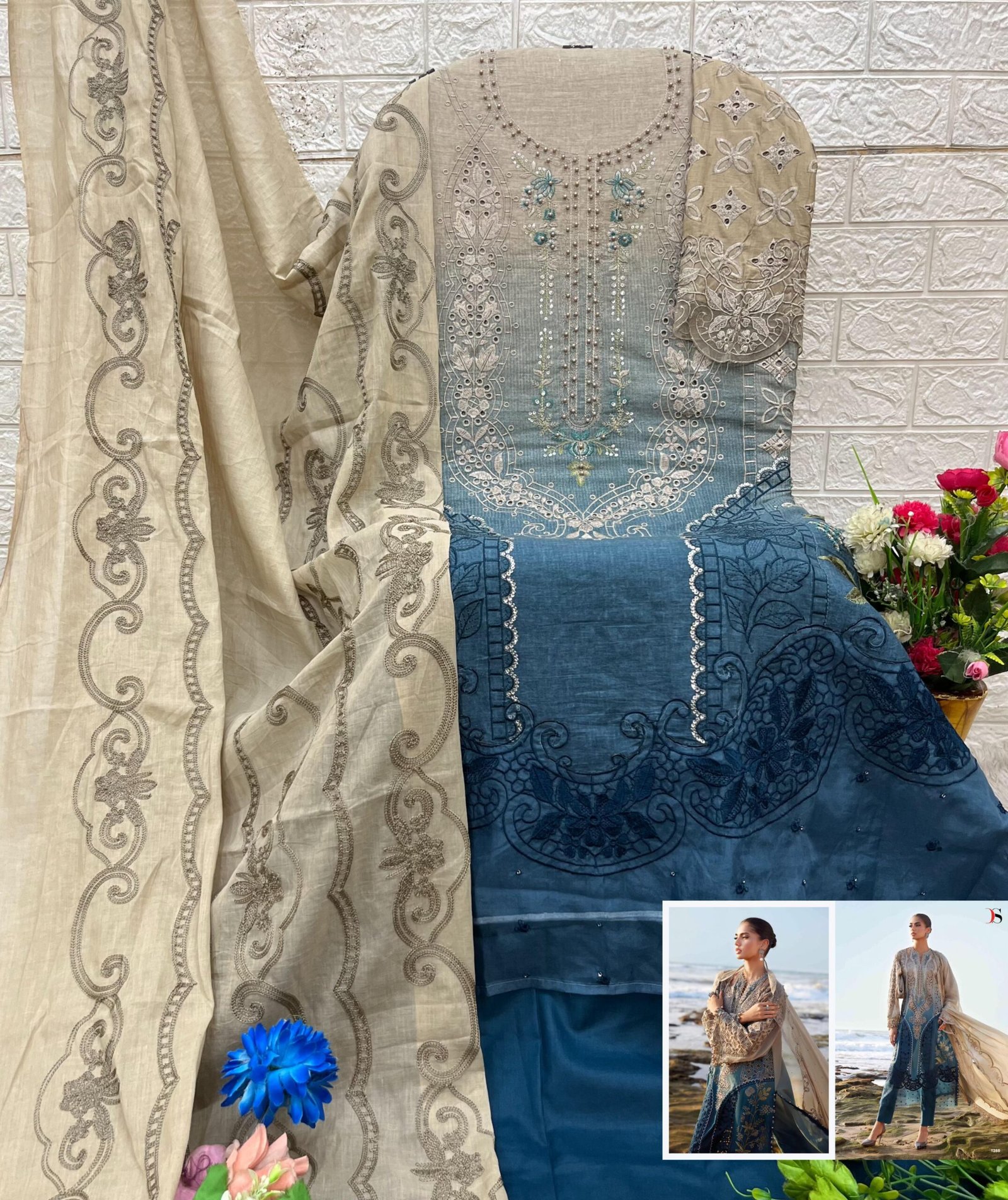 Hit Deisgn of Maria B Premium Embroidered 25-2 DEEPSY SUITS - Image 4