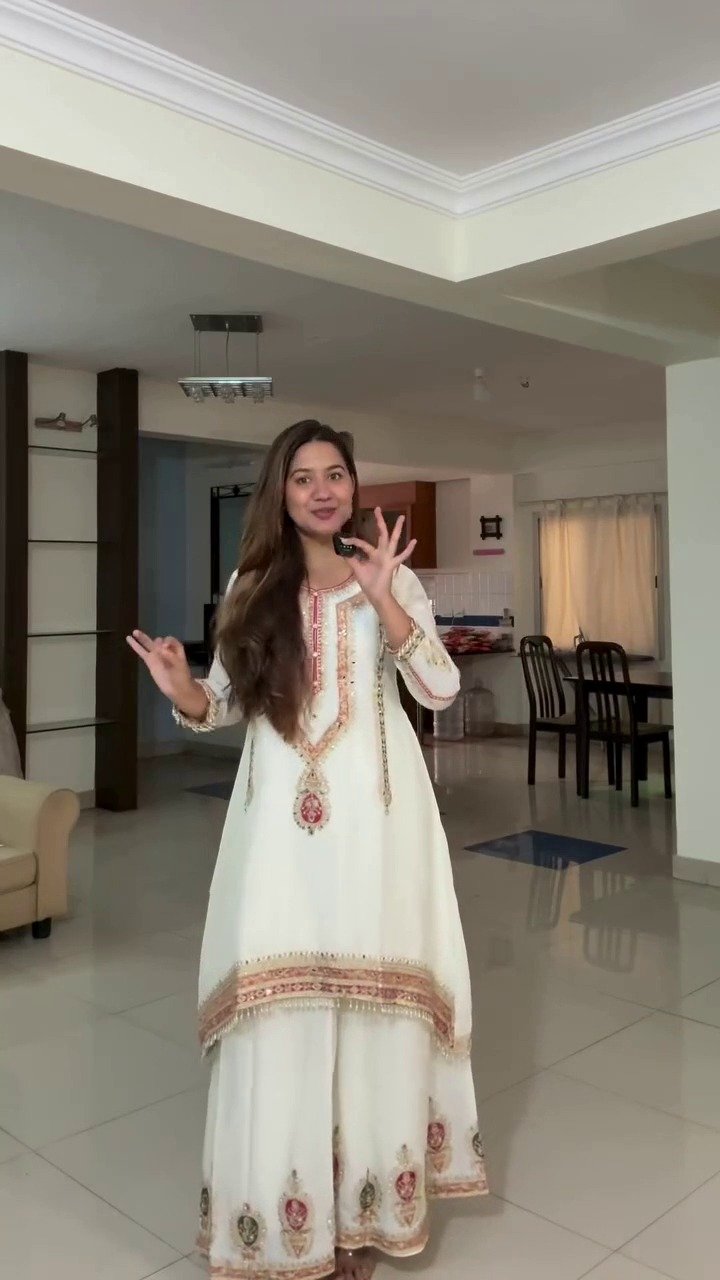 FESTIAL ETHNIC OUTFIT SEQUENCE EMBROIDERY ON SILK FABRIC TOP AND PLAZZO WITH DUPATTA SET