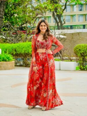 Bring a fresh twist to ethnic fashion with this *Stylish 3-Piece Shrug Set* – perfect for festive, party & wedding looks! 💃