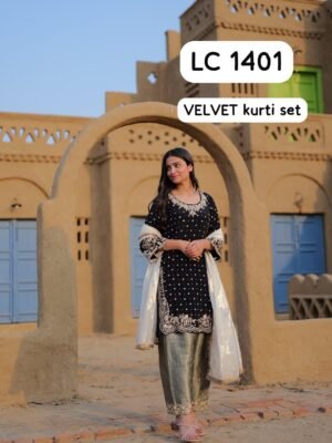❤️💐ENHANCE THE BEAUTY OF YOUR WARDROBE WITH THIS NEWLY LAUNCHED VELVET KURTI-PANT SET💐❤️