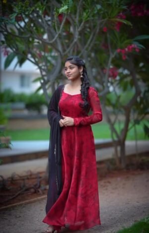 Add a pop of colour to your wardrobe with our beautiful Red Rose suit  This enchanting outfit is made from Fox Georgette fabric that is soothing to wear and flatters every body type perfectly. Its stunning design and intricate detailing  at neck line are sure to make a statement wherever you go.🌸