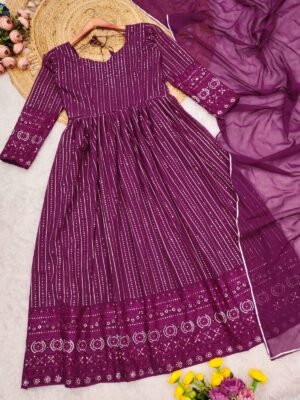 Alternative view of Turn Heads At Weddings And Parties With Our Exquisite Black Georgette Embroidered Suit Set. ✨ This Elegant Ensemble Features Intricate Embroidery, Making You The Star Of The Celebration. Get Ready To Make A Statement! 💃🎉