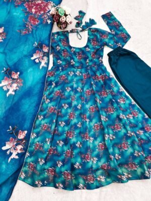 Alternative view of PRESENTING NEW PURE SOFT HEAVY FAUX GEORGETTE FABRIC ANARKALI PENT DUPPTA READY TO WEAR COLLECTION