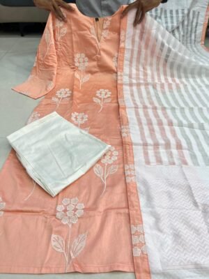 Alternative view of Alia Bhatt Birthday Special Edition ✨  "Birthday Bloom" – Baby Pink Embroidered Kurti Set