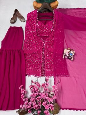 Alternative view of ❤️💐ENHANCE THE BEAUTY OF YOUR WARDROBE WITH THIS NEWLY LAUNCHED INDOWESTERN SHARARA-SET💐❤️