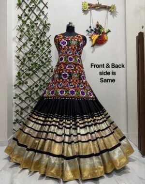 Alternative view of ❤️💐AK SERIES PRESENTING NEW  NAVRATRI  SPECIAL INDOWESTERN LEHENGA SET WITH GAMTHI WORK 💐❤️